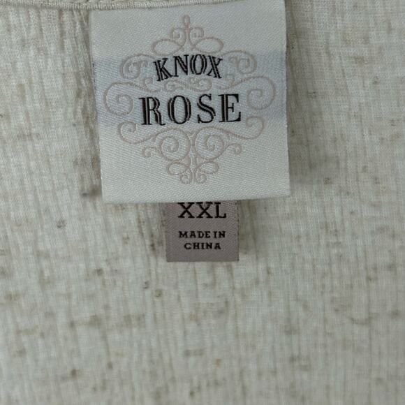 Knox Rose Women Sleeveless Distressed Tank Top Boho Western Beach Cream Size XXL - Picture 4 of 7